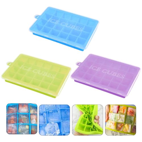 Set de 3 moldes de silicona para cubitos de hielo con tapa miniatura 7