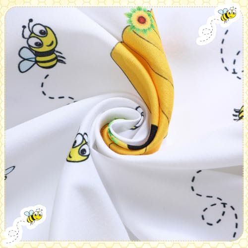 Image of Peryiter 4 Pack Crib Sheets for Baby Yellow Bee Soft Baby Bed Sheet Set 52'' x 28 inch Nursery Crib Sheets for Standard Bed Toddler Mattress Nursery Decor Boys Girls Kids