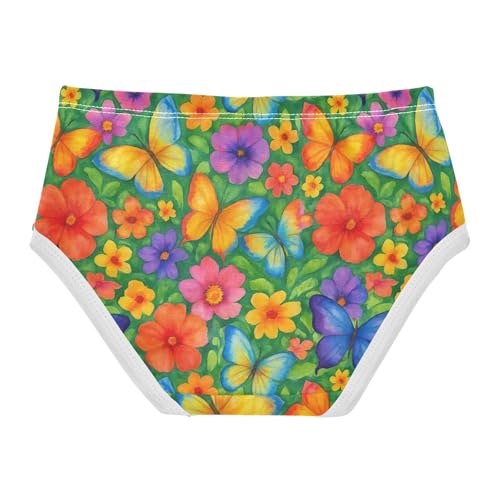 Joisal Colorful Butterflies Flowers Panties Little Girl Toddlers Underwear Floral Cotton Funny Undies Kids Briefs 2t2