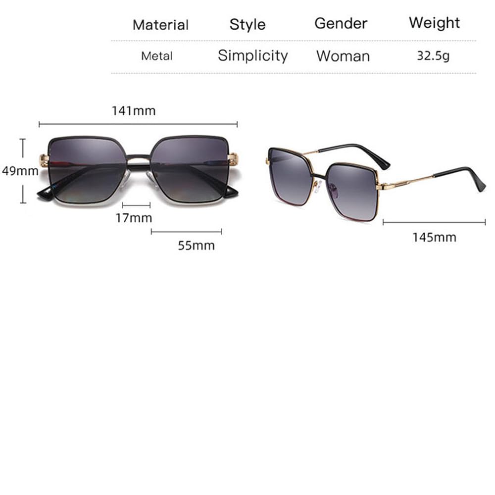 Magnetischer Clip auf Sonnenbrillen quadratische Damen Metallrahmen große modische Sonnenbrille polarisierte Damen Autofahrzubehör