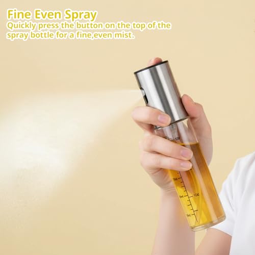 Oil Spray Bottle, 2 Pack Stainless Steel Oil Sprayer for Cooking with 3 Accessories, 18.3×4.3×4.3cm Oils Spray Bottle, 3.9×5cm Funnel, Olive Oils Sprays Bottle for Kitchen - Image 5