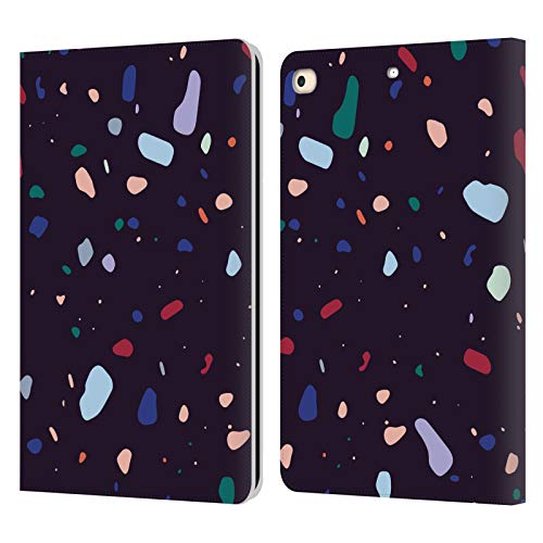 Étui portefeuille en cuir anti-rayure iPad 9.7 Ninola Sombre Terrazzo rigide