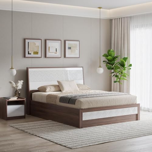 Image of Wakefit Bed | 3 Yr Warranty | Bed Queen Size, Comes with Storage Box, Noise-Free, Density: 680-750 kg /m, Termite & Borer Resistant, Fits Mattresses Up to 8 inches (Gibeon 78 x 60 - Columbian Walnut)