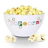 Wabash Valley Farms Popcorn Fun Time Bowl – 6 Quart Plastic Popcorn Bowl with Colorful Print for Family Movie Night Snacks – Serving Dish for Parties, Couple Gifts, Holiday Gifts, Game Night Treats