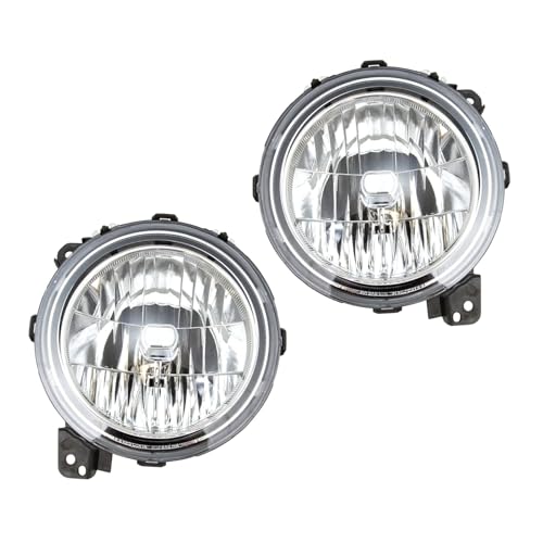 GGDZTMNB Headlight Lamp Left Driver & Passenger Sides 2pcs Clear for Jeep for Gladiator 2020-2021 for Wrangler 2018-2022 LHT04048 114-10486L