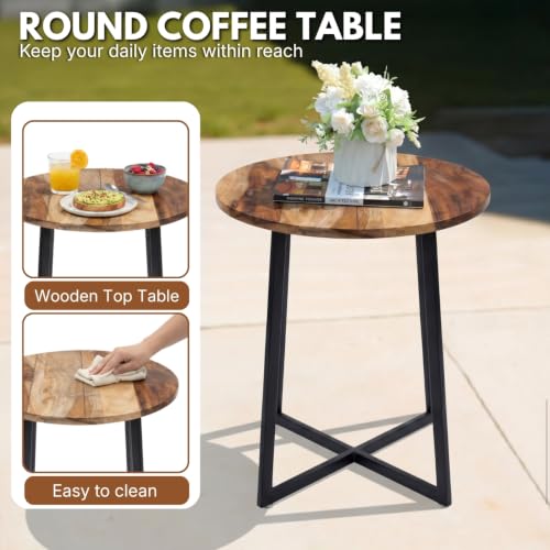 Image of DEVOKO Outdoor 3 Pieces Wicker Patio Garden Furniture Set with Weather Resistant Rattan & Rust Proof Metal Frame Water repllent Cushions(Dark Brown & Dark Grey)