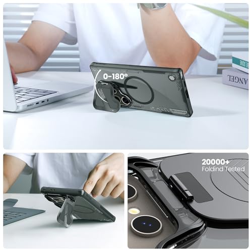 Image of Nillkin Magnetic for Galaxy 24 Ultra Case Clear, Compatible with Magsafe, Never Yellow & Biodegradable Material, Translucent Case with Invisible Kickstand & Camera Cover for Galaxy 24 Ultra, Black