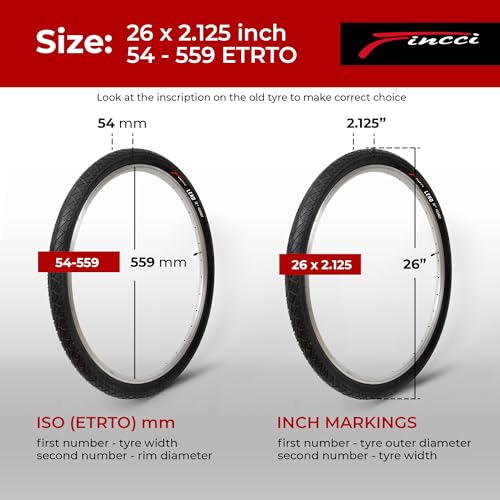 Fincci Pair 26×2.125 Bicycle Tire – Slick City 26 inch Bike