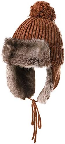 Amazon Brand - Hikaro Winter Russian Faux Fur Hat Cossack Hat for Women Trapper Bomber Hat Ear Warmer Outdoor Hiking Skiing
