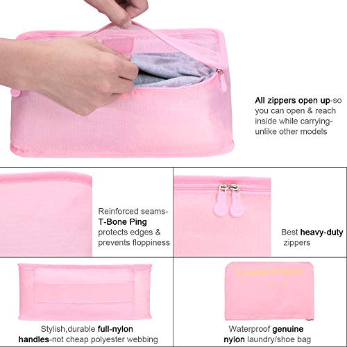 Vicloon Multifunction Packing Cubes - 8 PCS Organizer Packing Bags for Suitcase, Travel Essentials with Shoe Bag - Image 3
