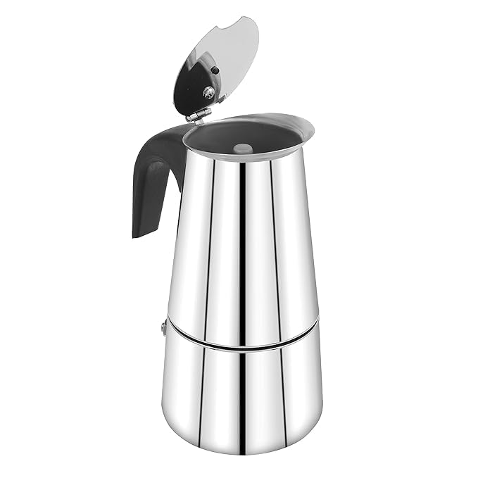 Image of Xpresso Stainless Steel Stovetop Coffee Percolator | South Indian Kaapi Maker | Moka Pot Espresso Maker | Mocha Pot Authentic Coffee Brewer- (6 Cups) 300ml,Silver