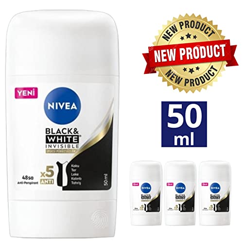 Desodorante Nivea Stick Black White Invisible 3x50 ml miniatura 4