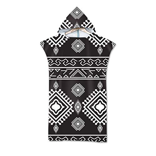 HNHDDZ Toalla de Playa Traje de Adulto Toalla Poncho con Capucha India Bohemia Mandala Multicolor Toalla de Natación Cambio Albornoz Suave (Bohemia 7)