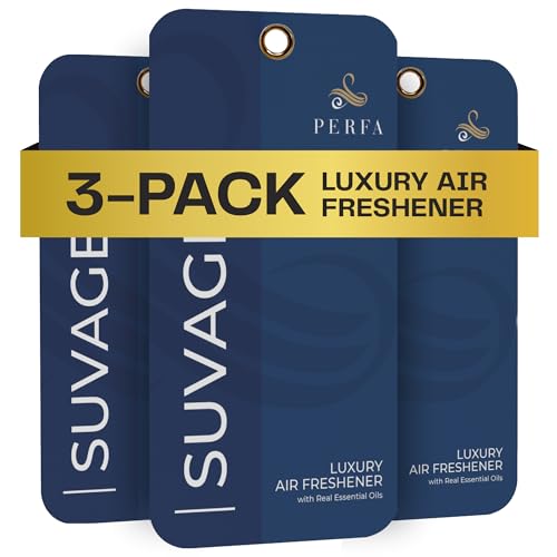 Image of 3PCS Savage Disposable Card Car Air Fresheners for Men | Long Lasting Automotive Freshener | Lasts for 2 Weeks | Strong Car Perfume with Odor Eliminating Technology by Perfa