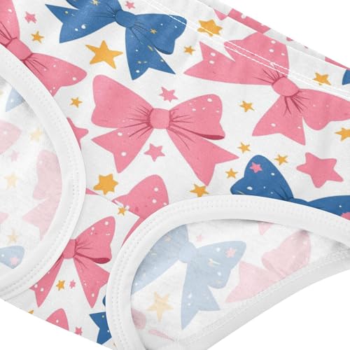 Wusikd Bows Stars Girls' Underwear Cotton Girls Briefs Soft Toddler Underwear 2T4