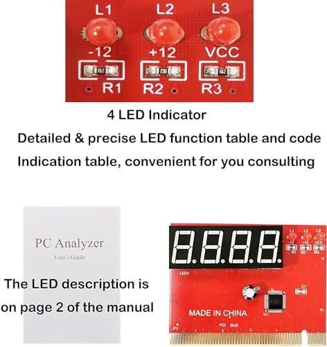 4 Digit Debug Card Testing with Manual Motherboard (Red) Manual/Motherboard Testing Card - Image 2
