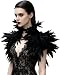 L'vow Victorian Real Natural Feather Shrug Shawl Shoulder Wrap Cape Gothic Collar (Black)