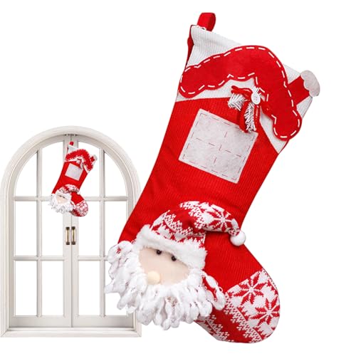 クリスマス ストッキング,ホームデコレーション キャンディ バッグ | サンタ ストッキング オーナメント | 暖炉マントル・階段・木・家・農家・庭・ヤード・ポーチ用