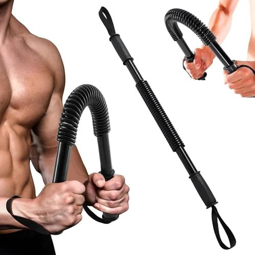Power Twister Bar 20-60KG Adjustable Spring Chest Expander for Men & Women | Arm Strength Trainer | Forearm Exerciser | Chest Workout Equipment | Home Gym Fitness Resistance Bar-image-44
