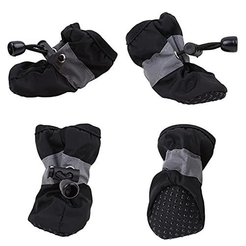 Sevenfly Dog Shoes Pet Boots Breathable Dog Shoes for Small Doggy Drawstring Durable Pet Paw Protector for Hot Pavement,Black No. 3 (M Code)