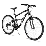 HH HILAND Full Suspension Mens Mountain Bike, 18 Speed, 26 Inch Wheel, Dual V Brake...