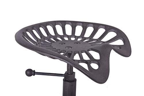 Lokkhan Rustic Industrial Bar Stool-Cast Iron Tractor Seat Stool-Adjustable Counter Height Swivel Breakfast Bar Stool-Farmhouse Metal Stool-19.7-26.8 Inch Seat Height #TOP3