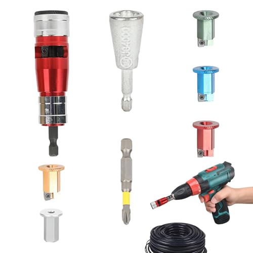 Samuliy Pelacables de taladro, herramienta de pelado y torsión de tuercas de alambre de electricista | 8 pelacables eléctrico para taladro eléctrico, pelacables y conector