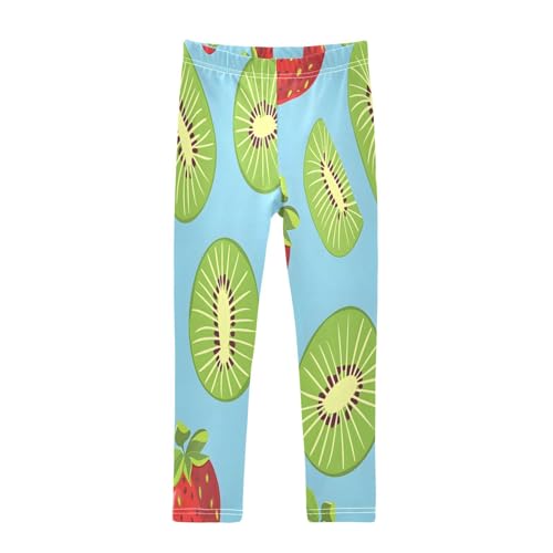 Bolaz Toddler Girls Leggings Printed Yoga Pants Leggings Kiwis and Strawberries for Kids