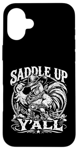 Saddle Up Y'all Funny Cowboy Rooster Western Country ���[���A �X�}�z�P�[�X iPhone 16 Plus �p