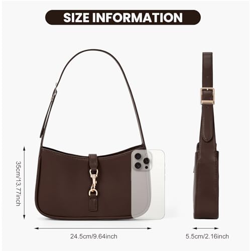 Image of JQWSVE Shoulder Bags for Women Burgundy Purse Trendy Small Handbag Faux Leather Shoulder Purse Everyday Bag