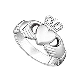 Failte Men’s Claddagh Ring Puffed Sterling Silver Made in Ireland Size 11