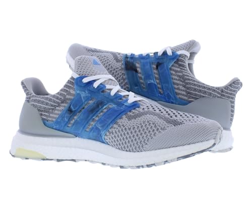 adidas Ultraboost DNA Mens Shoes Size 6.5, Color: Light Grey/Pulse Blue/True Black