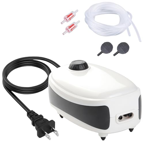 MTTAOJY Aquarium Air Pump, Aquarium Oxygenation Pump, Aireador Ajustable y Silencioso, 20 a 100 Galones