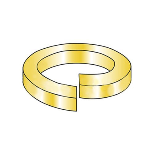 1/4" Medium Split Lock Washers/Steel/Zinc Yellow/Outer Diameter: .487" / Thickness: .062" (Carton: 10,000 pcs)