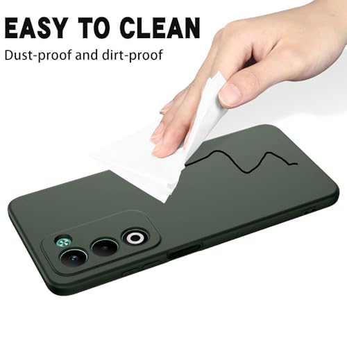 Image of Back Cover for Oppo A5 5G | Full Camera Protection | Premium Liquid Silicon Case | Flexible Bumper Case for Oppo A5 5G (Military Green)