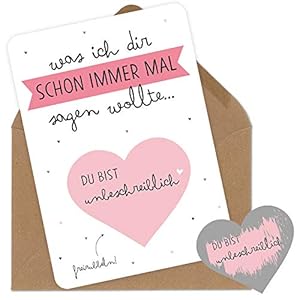 OWLBOOK Rubbelkarte Du bist unbeschreiblich Rubbellos mit Liebesbotschaft Geschenke Geschenkideen für Freund Freundin…