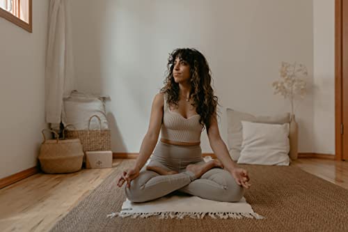 Halfmoon Handmade Organic Cotton Yoga Mat Natural Yoga Mat - Yoga Rug - Exercise, Workout, & Fitness Rug Made Of 100% Cotton - Woven Material - Absorbent & Washable - 73" X 25" #TOP4