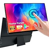 Monitor portátil de 15,6 polegadas com capa protetora, conectividade USB-C HDMI Full HD 1080p e alto-falantes integrados, compatível com MacBook, PlayStation, Xbox e Nintendo Switch (Preto)
