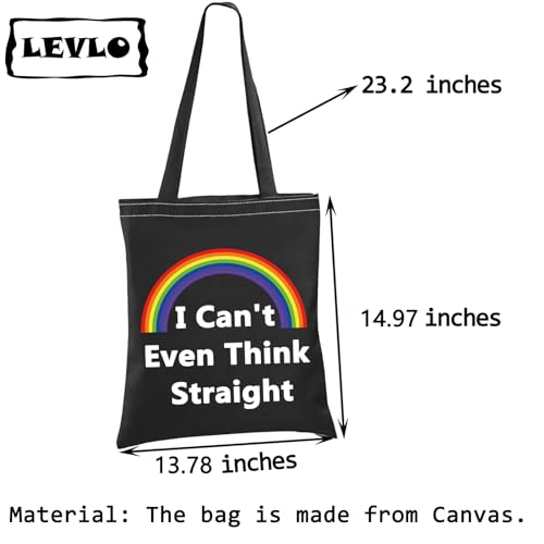 LEVLO Rainbow LGBT Lesbian Gay Pride Bags I Can't Even Think Straight Shopping Bags Birthday Present2