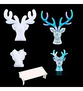 iSuperb 2 PCS 3D Hirsch Silikonform Epoxidharz mit Holz Support Board Hirschständer Silikon Forme...