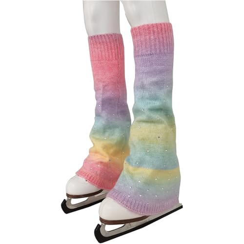 Figure Skating Leg Warmers Colorful Knit Design One Size Fits All Thermal Protection for Women and Kids Training2