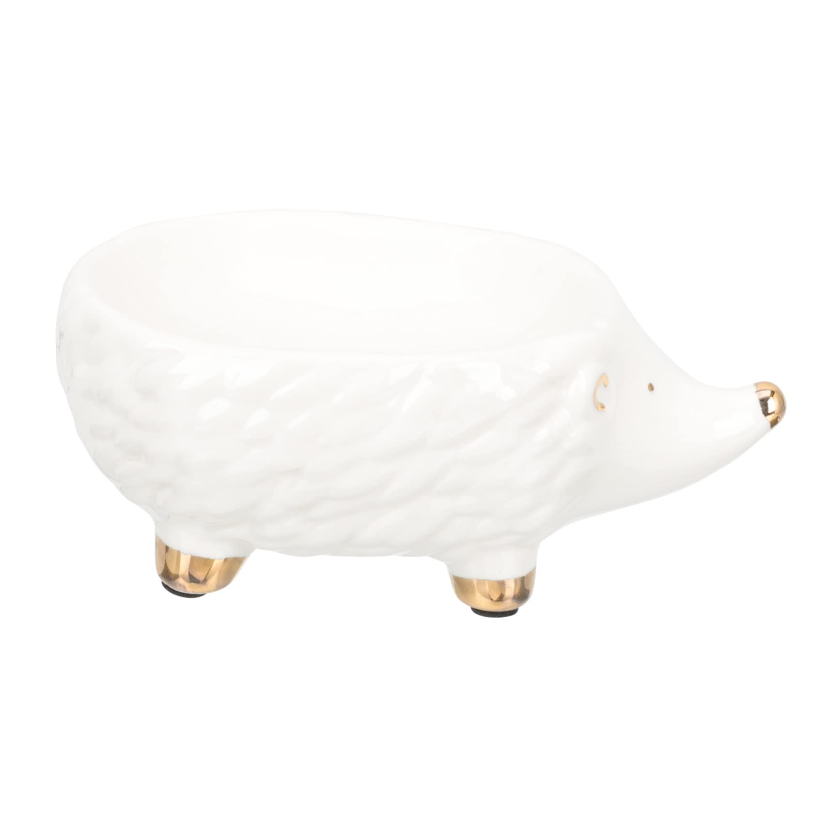 MUCKLILY Cartoon 's Soap Rack Ceramic Hedgehog Soap Holder for Home Bathroom Decor Multipurpose Draining Soap Box Cute Design Soap Softening