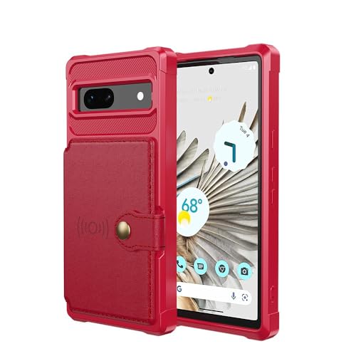 Coque Pixel 8 rouge rigide antichoc et portefeuille cuir pour cartes