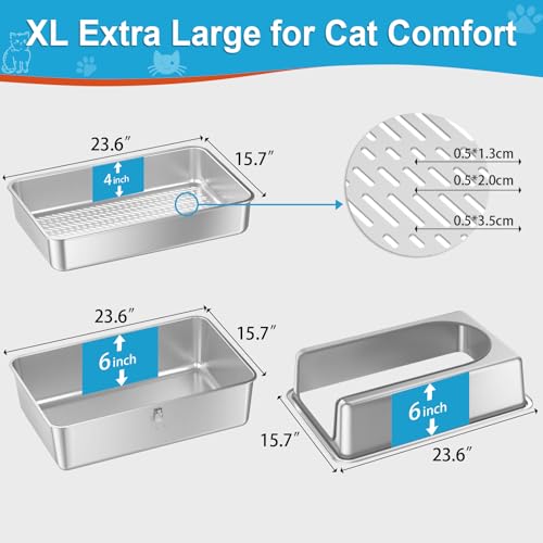 Lettiera per gatti setacciata con controllo degli odori, facile da pulire, include fodere per lettiera e paletta in metallo, ideale per piccoli gattini