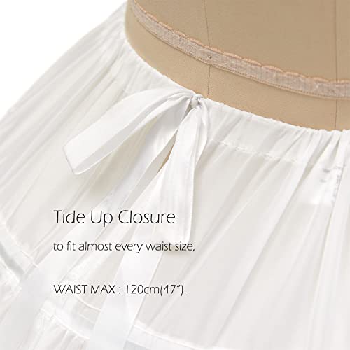 CEZOM Women 6 Hoop Petticoat Crinoline Underskirt for Bridal Wedding Dress MPT0364