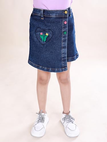 Image of KiddoPanti Girls Denim Over Lap Shorts