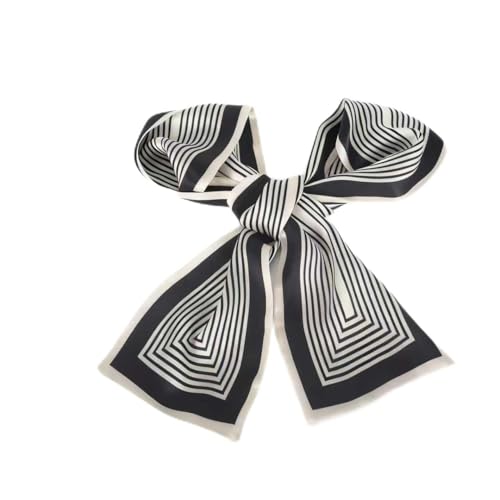 YUANZHOU sciarpa di seta (Black stripes)