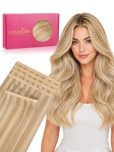 Image of WENNALIFE Multi-Piece Tape in Hair Extensions Human Hair, Tape in Weft