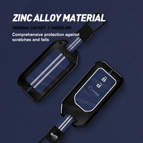 Image of Premium Metal Sapphire Car Key Cover for Honda City, Amaze, Elevate, Jazz, WR-V, Civic & CR-V (2021-2026) | Smart Remote Key Case | Scratch Resistant