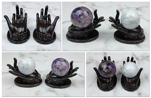 Soporte de esfera de cristal con manos izquierda y derecha miniatura 4